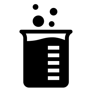image of a beaker with chemicals in it